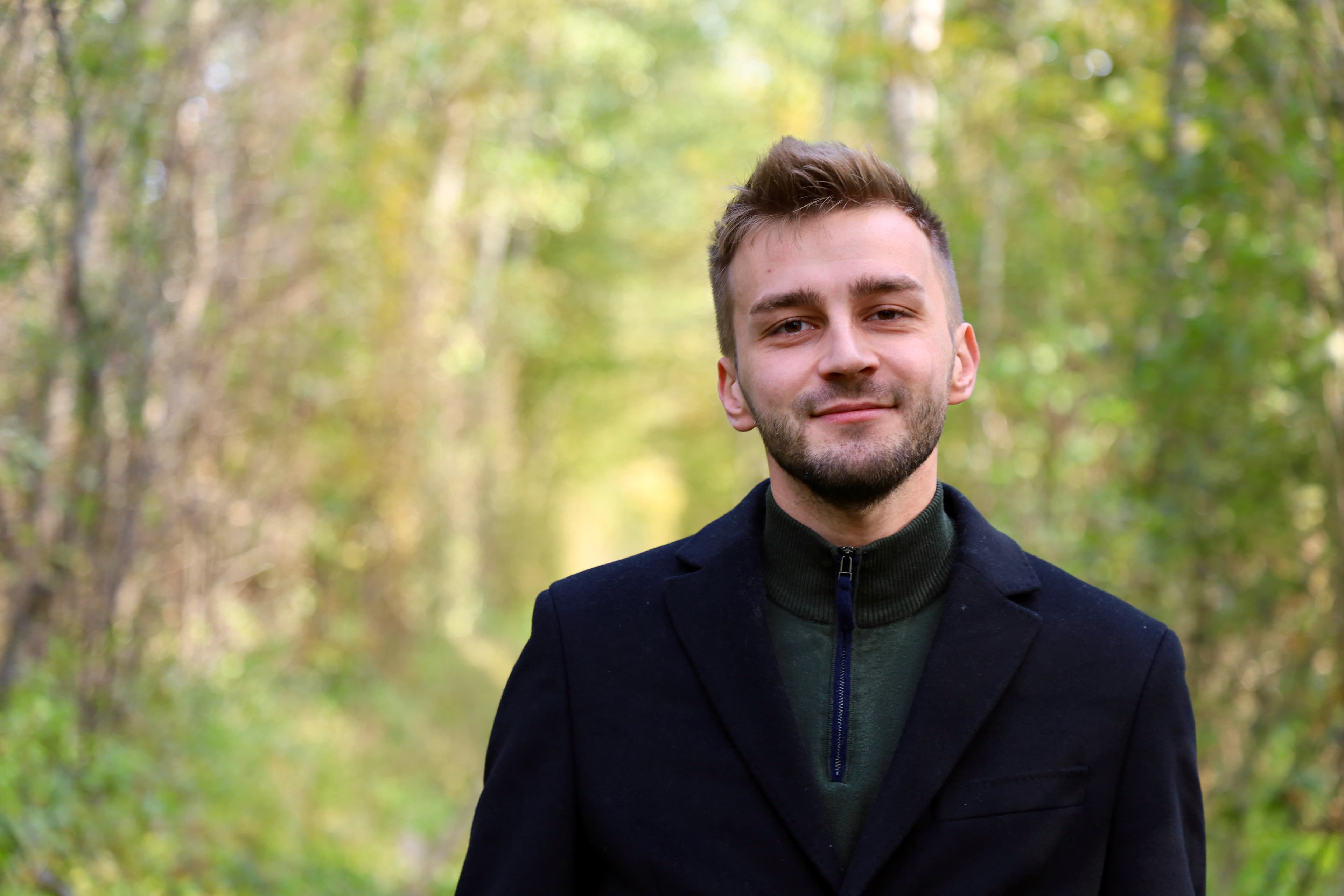 Portrait of Oleksandr Shevchenko outdoors
